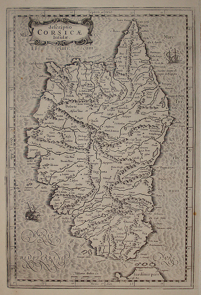 Descriptio Corsicae Insulae - Gerard Mercator - Janssonius - Hondius
