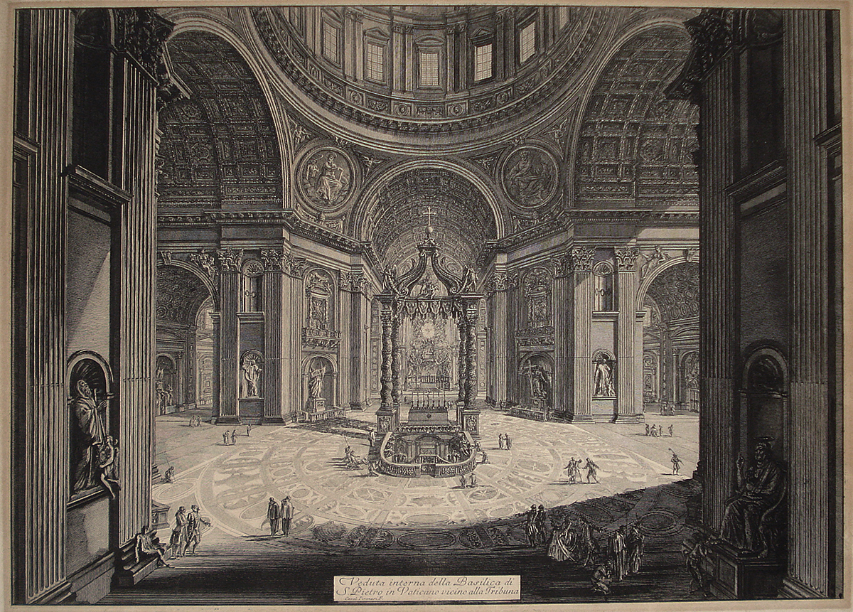 Veduta interna della Basilica di S.Pietro in Vaticano vicino la tribuna - Giovanni Battista Piranesi