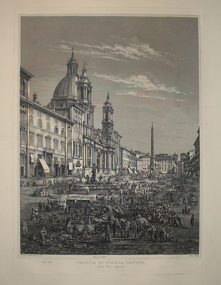 Veduta di Piazza Navona - Luigi Rossini