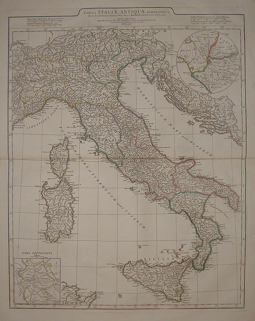 Tabula Italiae Antiquae... - J.B.B. D'Anville
