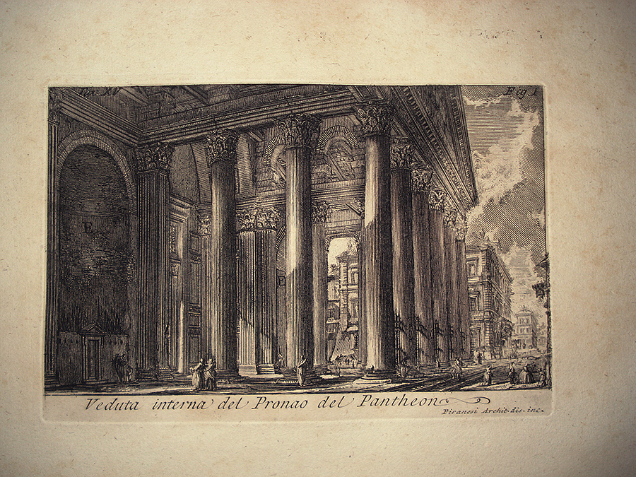 Veduta interna del Pronao del Pantheon - Giovan Battista Piranesi