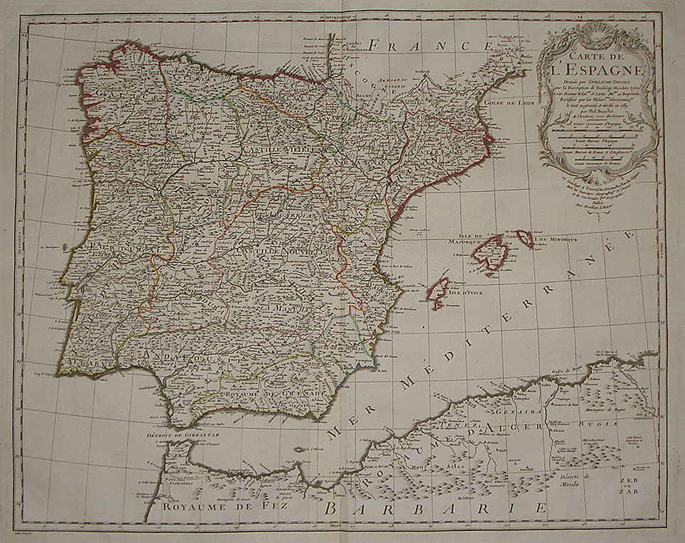 Carte de l'Espagne - Dezauche - Delisle
