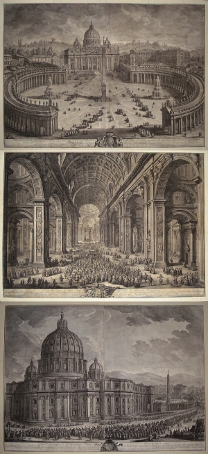 Basilica di San Pietro in Vaticano. Fronte-Interno-Laterale - Giuseppe Vasi