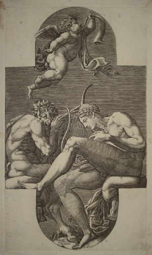 Apollo, Pan e un putto - Giorgio Ghisi