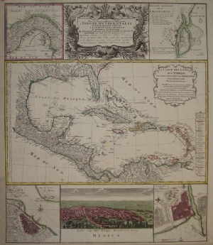 Mappa Geographica Complectens I. Indiae Occidentalis Partem Mediam Circum Isthmum Panamensem -  Eredi Homann
