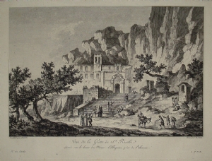 Veduta della Grotta di Santa Rosalia - Jean Claude Richard (Abbè de Saint-Non)