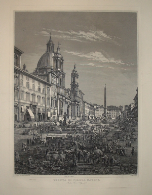 Veduta di Piazza Navona - Luigi Rossini