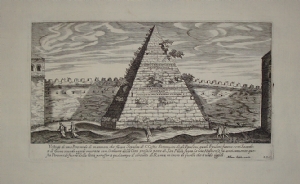Vestigi di una Piramide di marmo che fu un sepolcro di C. Cestio - Marco Sadeler