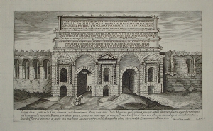 Vestigi di una Porta della città, chiamata anticamente Porta Nevia, hora detta Porta Maggiore - Marco Sadeler