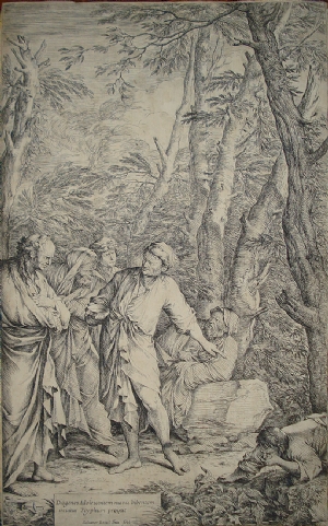 Diogene getta via la scodella - Salvator Rosa