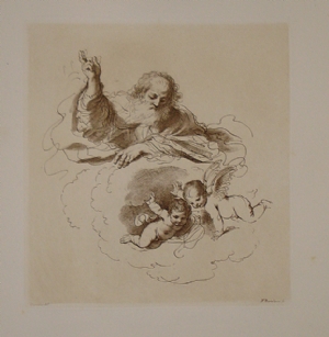 Dio e Angeli - Francesco Bartolozzi - Guercino