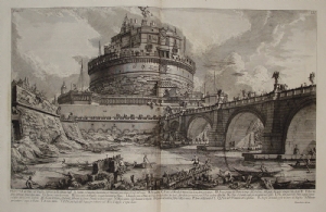 Veduta del Ponte e del Mausoleo fabbricati da Elio Adriano - Giovan Battista Piranesi