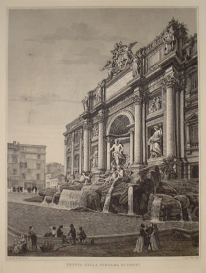 Veduta della Fontana di Trevi - Luigi Rossini